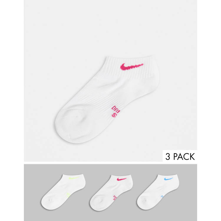 White nike socks with pink swoosh online