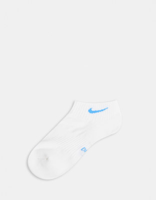 white nike socks with blue swoosh