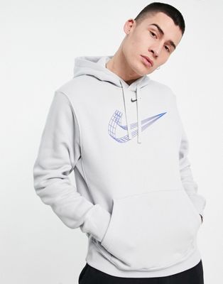 Nike 3D Swoosh graphic fleece hoodie in grey