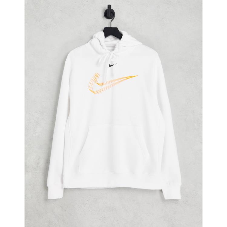 White nike hoodie with gold sale swoosh