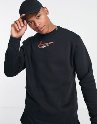 Nike 3D Swoosh graphic fleece sweatshirt in black and red