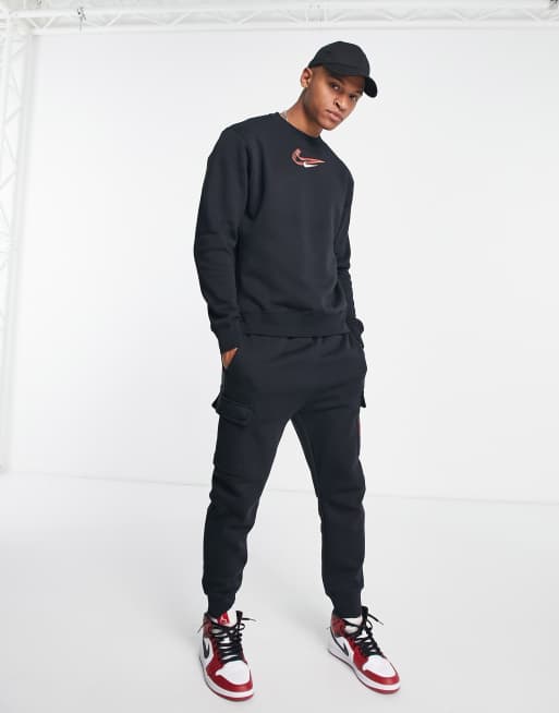 Black nike jumper with red tick sale