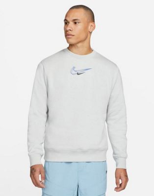 Nike 3D Swoosh graphic fleece sweatshirt in grey
