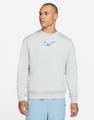 Nike 3D Swoosh graphic fleece sweatshirt in grey