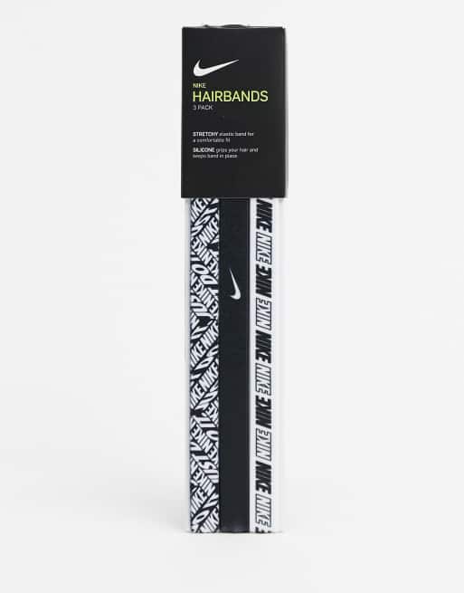 Nike – 3er-Pack Stirnbänder mit Print, schwarz