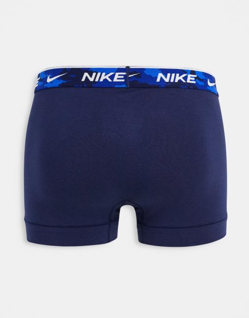 Nike – 3er-Pack Unterhosen aus Baumwoll-Stretch in Schwarz/Khaki/Marineblau, 3 von 4