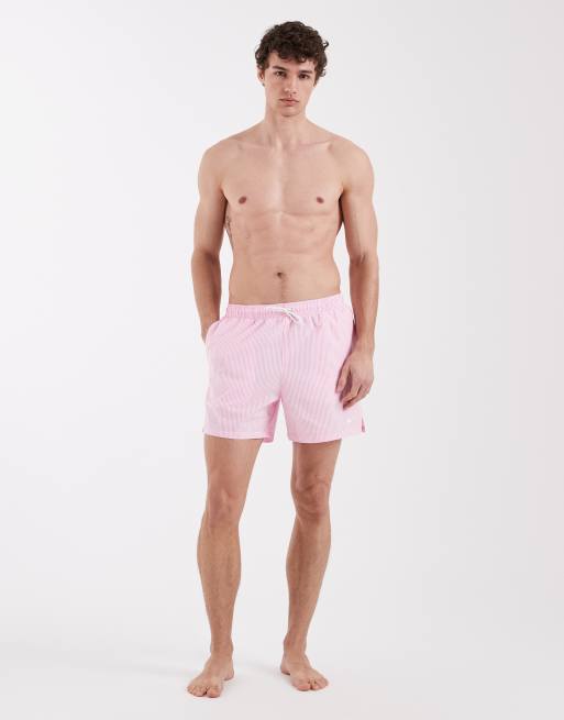 Nike 5 inch Volley seersucker swim shorts in pink, 3 of 5