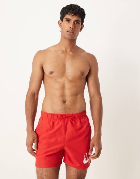 Nike - 5 inch volley zwemshort in rood - view 1