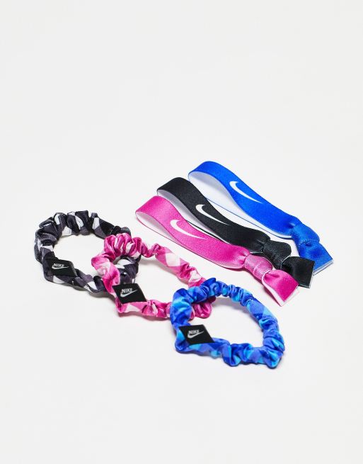 Nike 6 pack mixed hair bands with pouch in multi, 3 of 4