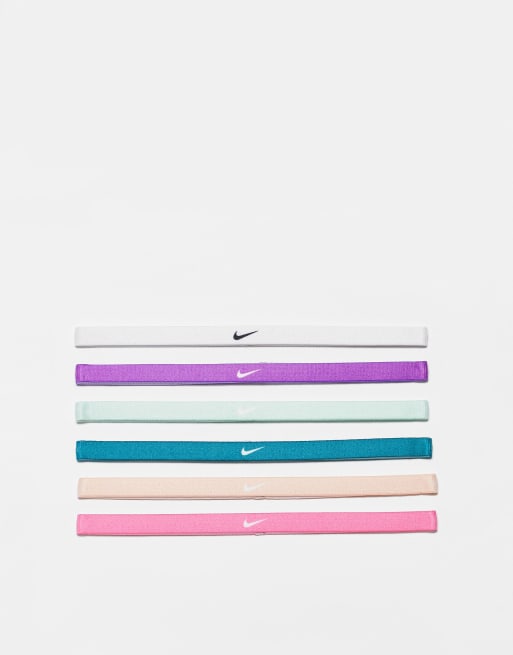 Nike 6 pack swoosh headbands in multi 