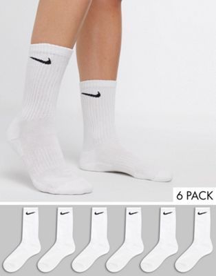 Nike – 6-pack Vita strumpor med Swoosh-logga