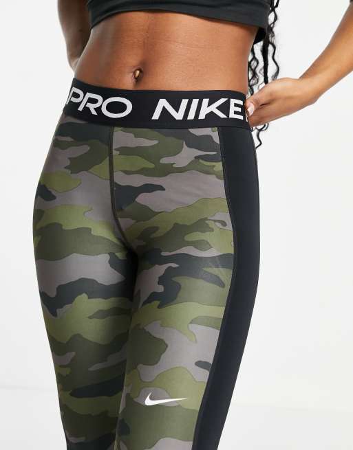 Nike Dri-FIT One Women's Mid-Rise Camo Leggings (Thunder Blue