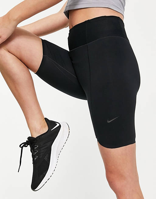 Nike 7 inch mid rise legging shorts in black