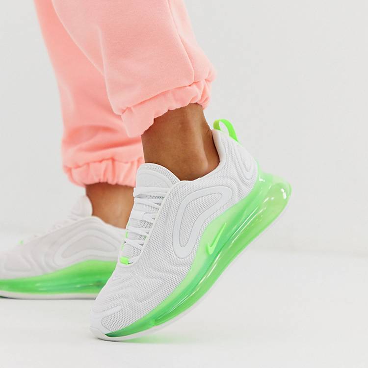 Найк мягкие. Nike Fluo. Найк 720 бело зеленые. Nike бело зеленые 720. Nike 720 белые с зеленой флуоресцентной отделкой ASOS.