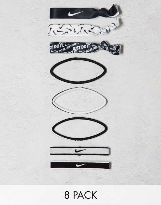 Nike 8 pack mixed hairbands in black | ASOS