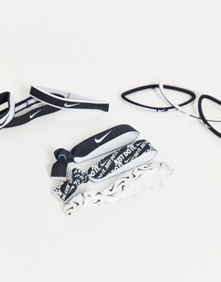 Nike 9 pack of hair ties in black | ASOS