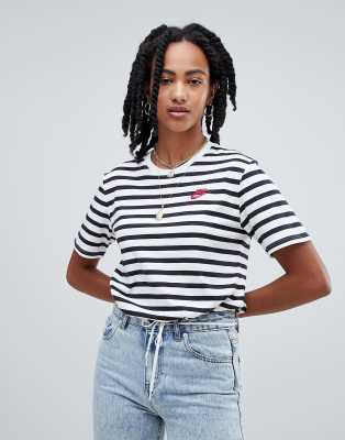 black and white striped nike shirt