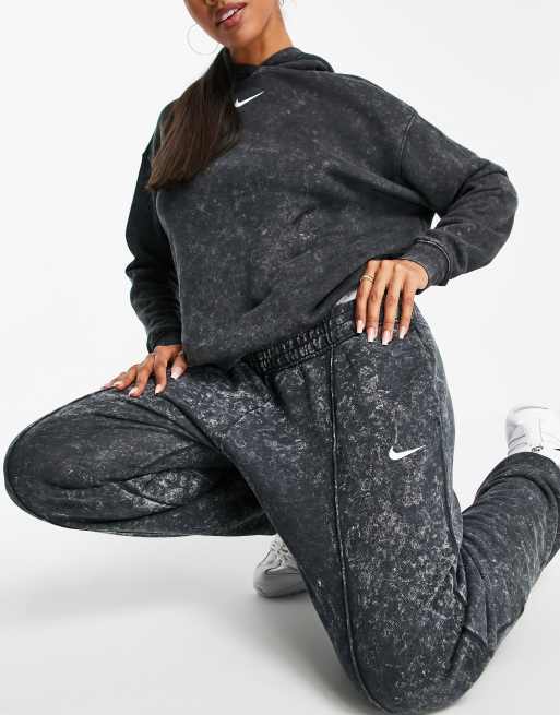 Nike Acid Wash Pack cuffed sweatpants in black