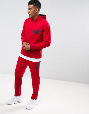 red nike tracksuit set