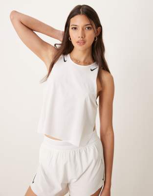 Nike Aeroswift Running Dri-FIT cropped tank top in white