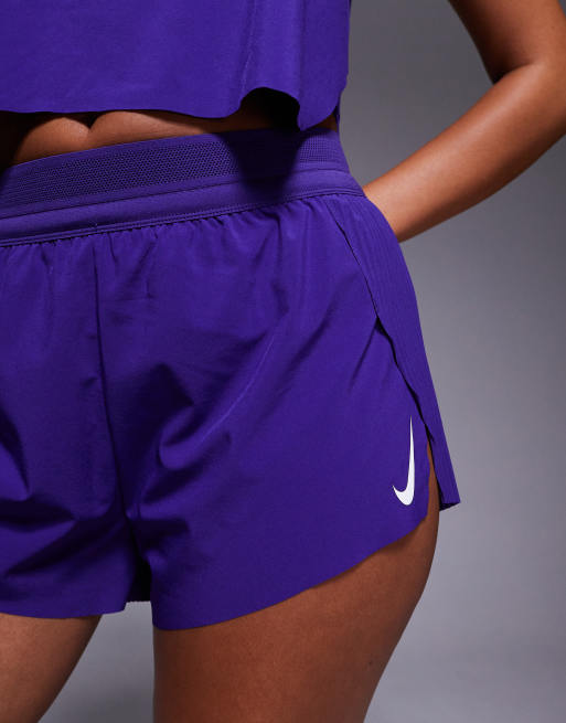 Nike Aeroswift Running Dri-Fit mid rise shorts in purple, 3 of 5