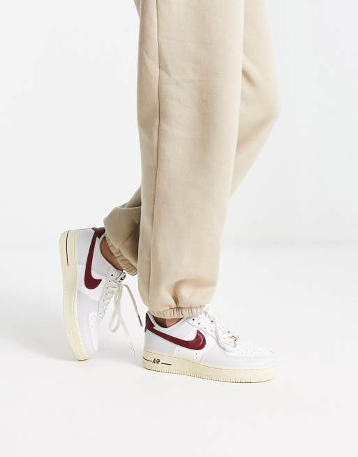 Nike AF1 07 trainers in grey and burgundy