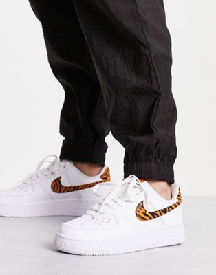 Nike AF1 '07 trainers in white and zebra print - ASOS Price Checker