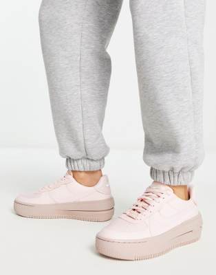 pink and white platform air force 1