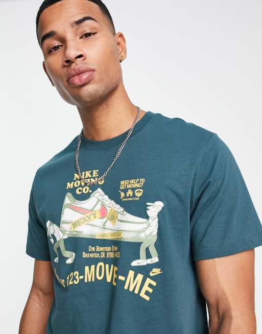 Nike AF1 print t shirt in green