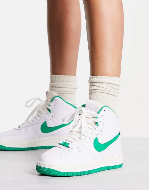 Af1 green hot sale swoosh