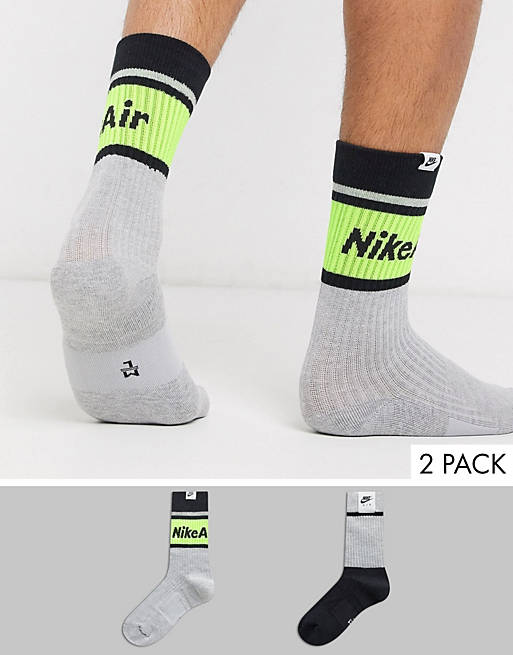 Hen Geometrie Componeren Nike Air 2 pack socks in grey/black | ASOS