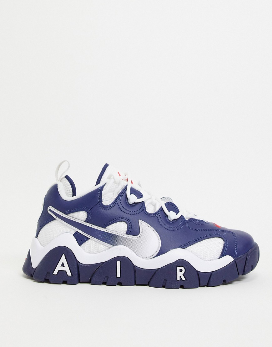 Nike Air Barrage low sneakers in navy and white