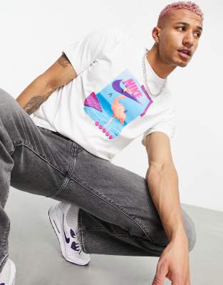 Nike Air Beach Flamingo Graphic T-shirt In White ModeSens