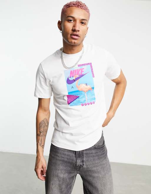 Air beach flamingo t-shirt in white | ASOS