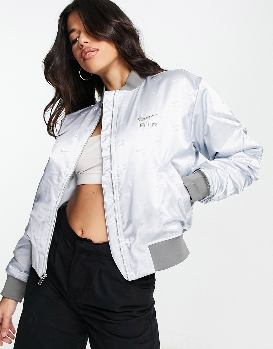 Nike Air bomber jacket in pure platinum-Silver