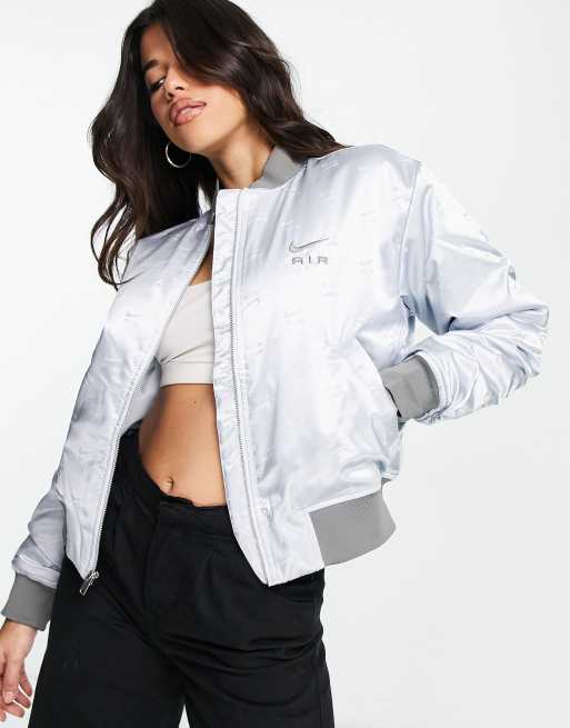 Billy Goat Terminal een schuldeiser Nike Air bomber jacket in pure platinum | ASOS