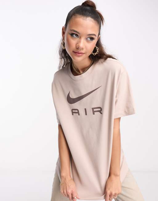 Nike Air boyfriend t shirt in fossil stone ASOS