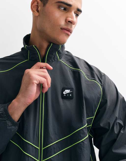 Nike - Air - Chaqueta de chándal negra cortavientos con cuello alzado, 2 de 7