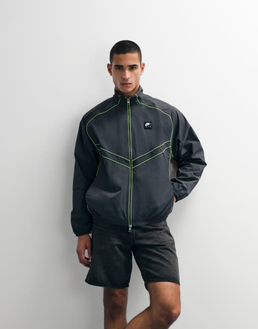 Nike - Air - Chaqueta de chándal negra cortavientos con cuello alzado, 4 de 7