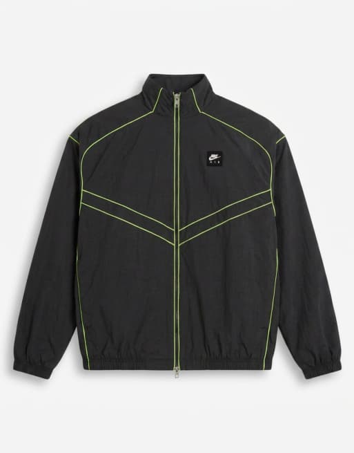 Nike - Air - Chaqueta de chándal negra cortavientos con cuello alzado, 7 de 7
