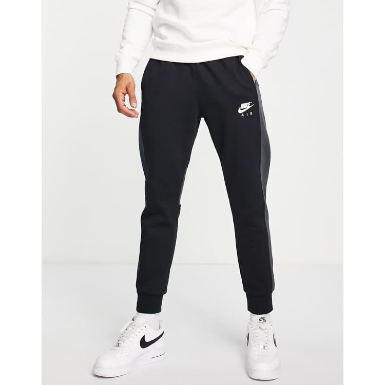 Nike Air color block cuffed sweatpants in black ASOS