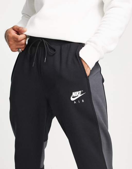 Nike Air color block cuffed sweatpants in black ASOS