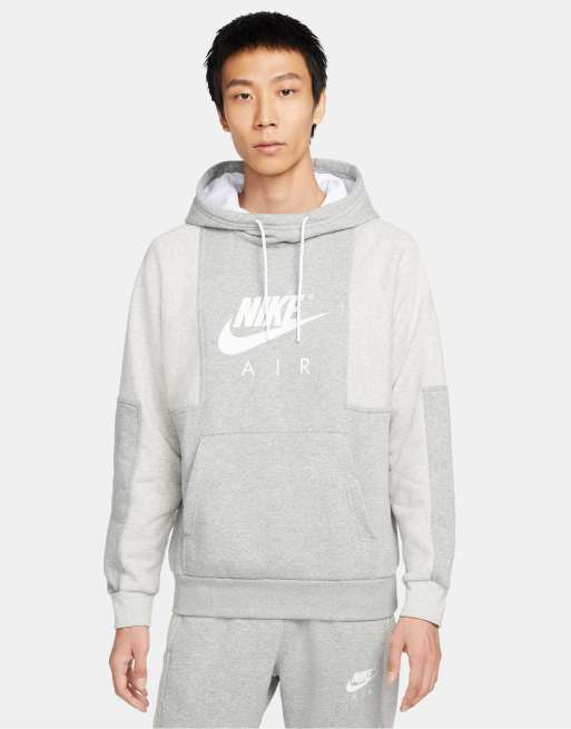 Nike Air color block hoodie in gray heather