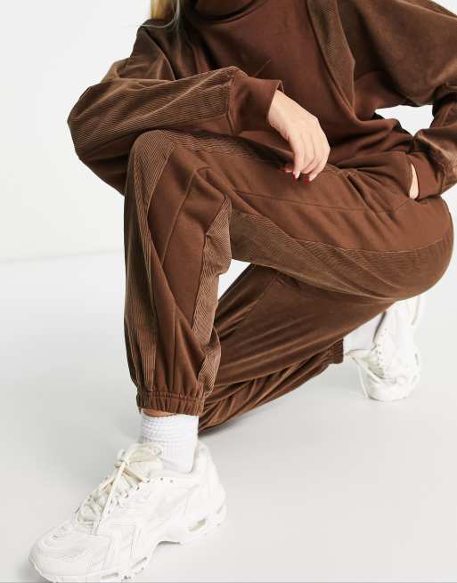 Nike Air corduroy fleece sweatpants in pure platinum