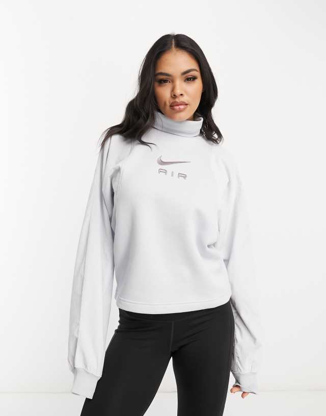 Nike Air corduroy fleece sweatshirt in pure platinum