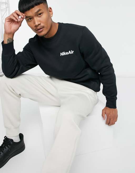 Nike air crew neck sweat in black new arrivals