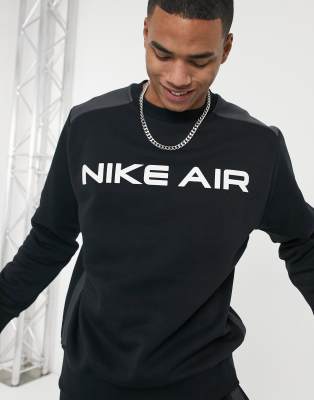 nike air crew neck sweat in black