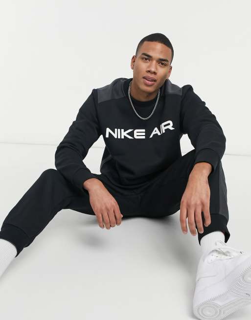 Nike air crew neck sweat in black hot sale