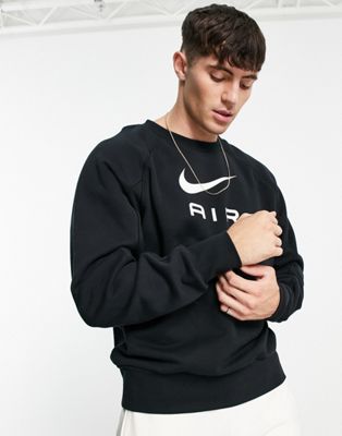 Nike Air crew neck sweatshirt in black/white