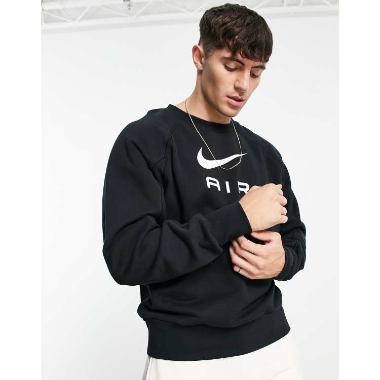 Infrarood bagage Kader Nike Air crew neck sweatshirt in black/white | ASOS